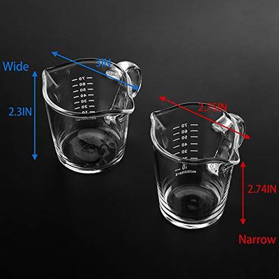 3 Pieces Espresso Shot Glass Double Spouts Measuring Cups 3 Ounce Triple  Pitcher Barista Double Spouts with Pouring Handle for Milk, Espresso, Coffee