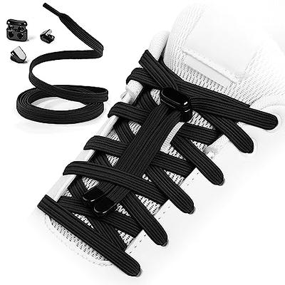 Elastic No Tie Flat Shoe Laces for Sneakers, Stretch Tieless Shoelaces for  Kids