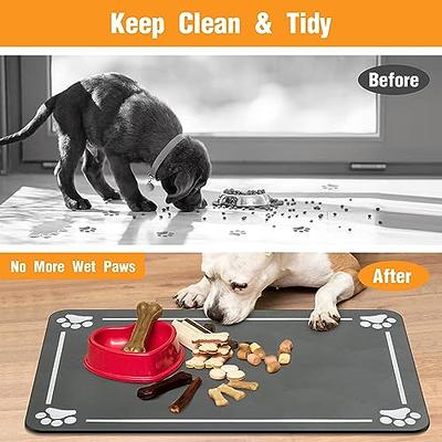 JUCFHY Pet Feeding Mat-Absorbent Cat & Dog Food Mat-No Stains Easy