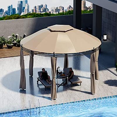 Tangkula 11.5x11.5 ft Round Patio Gazebo, 2-Tier Dome Gazebo with Removable  Side Curtains, Heavy Duty Steel Frame, Outdoor Gazebo Pavilion for Backyard,  Deck, Poolside, Garden (Brown) - Yahoo Shopping