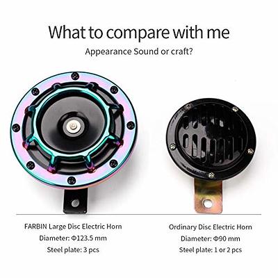 FARBIN Waterproof Car Horn 12v Loud High Tone/Low Tone Metal Twin