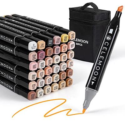 Ohuhu 36 Colors Grey-tone Marker pen Alcohol Markers Set two tips, brush  and chisel