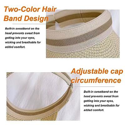 MULIMU 4 Pcs Straw Sun Visor Hat for Women Summer UV Protection