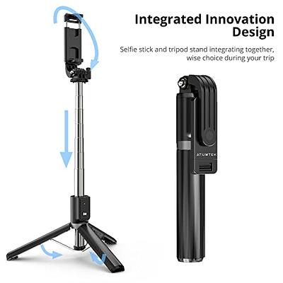 Selfie Stick Tripod, All in One Extendable & Portable Selfie Stick with  Wireless Remote Compatible with iPhone 14 13 12 11 pro Xs Max Xr X 8 7,  Galaxy