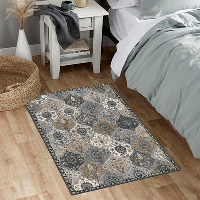 Small Throw Rug, 2x3 Feet, Grey, Ophanie