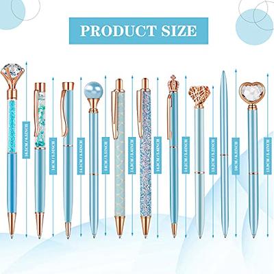 Janmini 1 9 Pcs Ballpoint Pens Set Metal crystal Diamond Pen Liquid Sand  glitter Pen for Journaling Black Ink Pretty cute Pens Fancy Pens