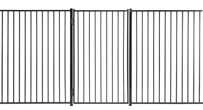 Freedom New Haven 4-1/2-ft H x 6-ft W Black Aluminum Spaced Picket