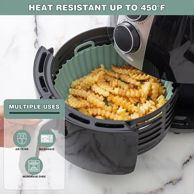 2pcs Air Fryer Silicone Pot For Ninja Foodi Dual Dz201 Dz401, Reusable Air  Fryer Silicone Liners For Ninja 8qt With Mitts Basket Accessories