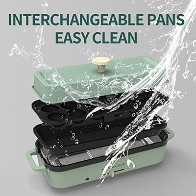 HeHoGoGo 3 in 1 Multifunctional Electric Griddle Electric Skillet Nonstick  Baking Maker with 3 Interchangeable Pan Takoyaki Maker Cake Pop Maker