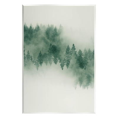 Designart Big Trees in Dark Foggy Forest - Landscape Photography