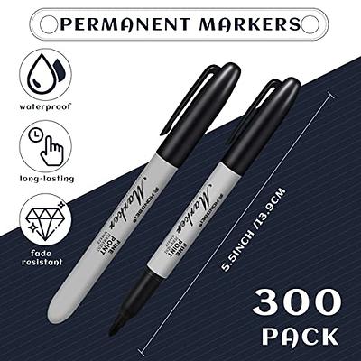  Nicecho Permanent Markers, 30 Colored Fine Point Marker Pens,  Waterproof Marker Works on Paper, Plastic, Wood, Metal and Glass : Office  Products