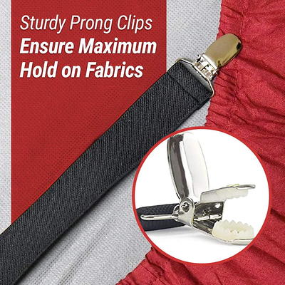 Bed Sheet Fasteners, 4pcs Adjustable Sheet Straps Heavy Duty Bed Sheet Grippers Suspenders for Mattresses Fitted Sheets Flat Sheets, Black, Size: 4pcs