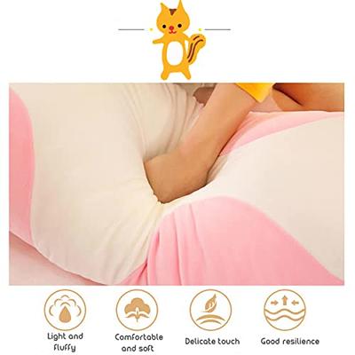 Cartoon Animal Plush Office Chair Cushion Pink Non-slip Lumbar