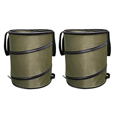 Collapsible Trash Can Pop Up 33 Gallon Trashcan for Garbage With Zippered  Lid