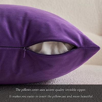 MIULEE Violet Throw Pillow Covers Corduroy Soft Soild Decorative Square  Cushion Covers 2 Pack