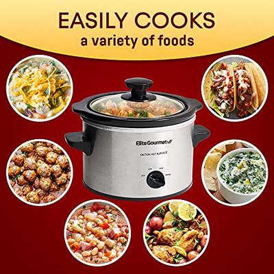  Elite Gourmet Glas Slow Cooker with Adjustable Temp