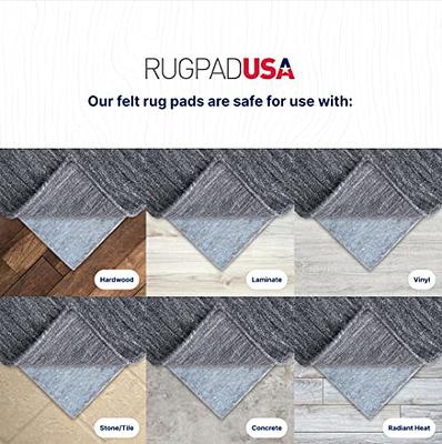 RUGPADUSA - Basics - 8'x10' - 3/8 Thick - 100% Felt - Protective  Cushioning Rug Pad - Safe for All Floors and Finishes including Hardwoods