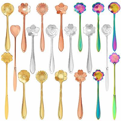 BNAZIND Kunz Spoons Cooking Spoons 18/10 Stainless Steel Titanium Shiny  Rose Gold Basting Spoon - 9 Inches Plating Spoons - Daily Chef Spoons 