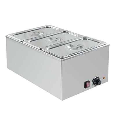 VEVOR 3-Pan Commercial Food Warmer 1200-Watt Electric Steam Table