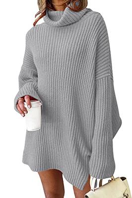 LILLUSORY Women's Turtleneck Oversized Sweaters 2023 Fall Long Batwing  Sleeve Spilt Hem Tunic Pullover Sweater Knit Tops : : Clothing,  Shoes