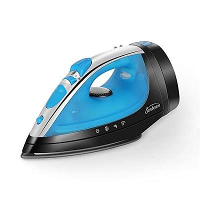 CHI Steam Iron With Retractable Cord, Titanium Infused Ceramic Soleplate &  Over 400 Steam Holes, Professional Grade, Black Chrome (13109)