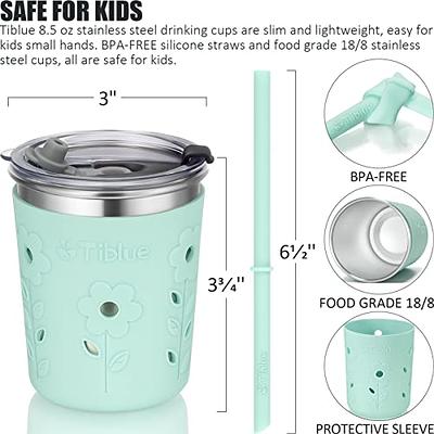Kids Cups with Lids and Straws, 8oz Spill Proof Drinking Cups