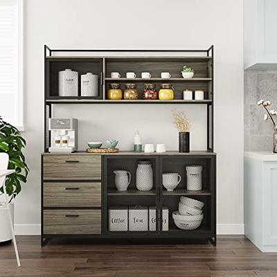 Caribe 79-Inch Tall Microwave Pantry Cabinet with Drawer and Shelves - N/A  - On Sale - Bed Bath & Beyond - 31885196