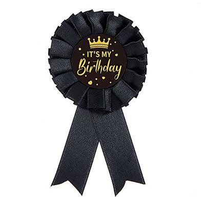 Birthday Girl Glitter Button - Black