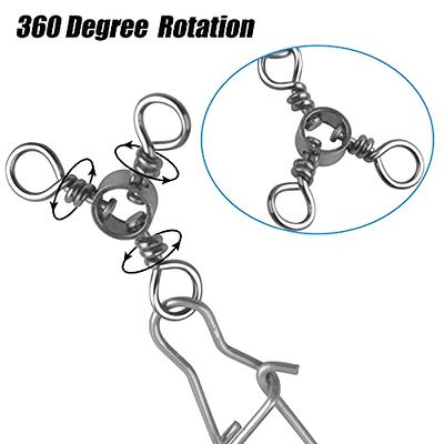 50PCS Three Way Swivel and Duo Lock Snap Stainless Steel Tackle