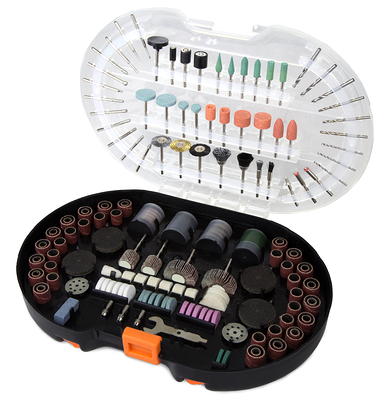 Hyper Tough 208-Piece Rotary Tool Accessory Kit with Storage Case 