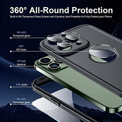 SPIDERCASE Designed for iPhone 14 Pro Max Case, with Built-in Tempered  Glass Screen & Camera Lens Protector [12FT Military Dropproof