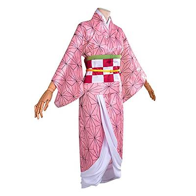 Nezuko Cosplay Costume Kimono for Adult Girls Robe Japanese Anime