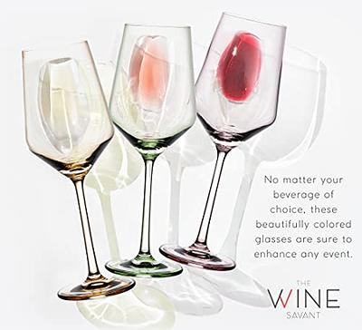 Set of 12 Colored Wine Glasses - Everything Collection