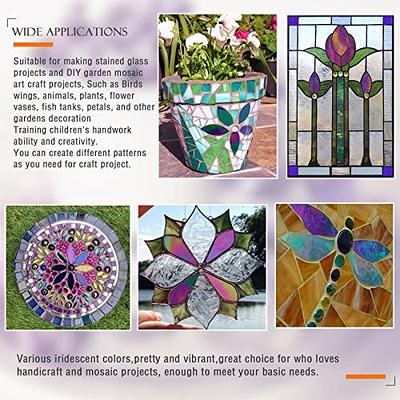 120pcs Of Glass Mosaic Tiles Petal Leaves, Glass Supplies For