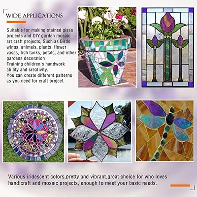 Mornajina 100 Pieces Petal Mosaic Tiles Mixed Color Mosaic Glass Pieces  Hand-Cut Stained Glass Flower Leaves Tiles for Crafts Colorful Stained  Glass Pieces Mosaic Projects 100pcs