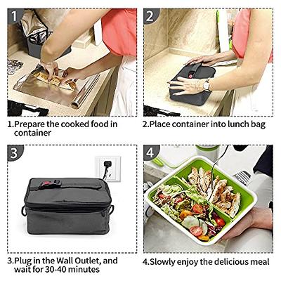 110V Electric Heating Lunch Box Portable for Car Office Food Warmer  Container US