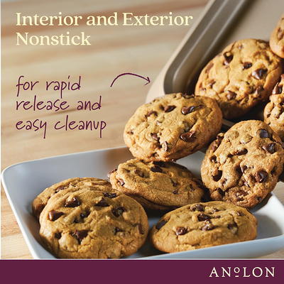 Anolon Advanced Nonstick Bakeware Baking Sheet And Cooling Rack Set,  11-Inch X 17-Inch, Gray