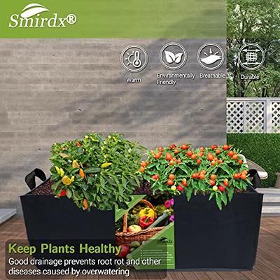 Premium 10-gallon Fabric Grow Bags 3-packs or 5-packs With Drainage Holes,  Handles and Harvest Window Perfect for Healthy Plant Growth 