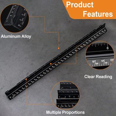 Insten Aluminum Architect Scale Ruler For Architects, Draftsman