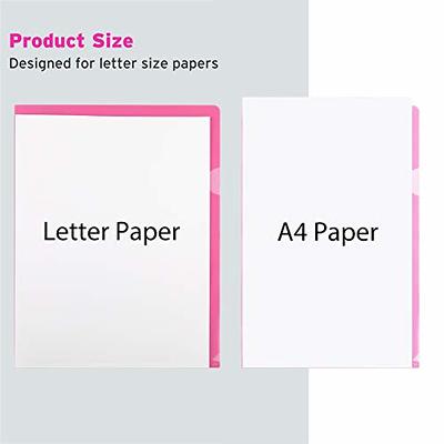 EOOUT 45pcs Plastic Project Pockets, Plastic Folders, 8 Colors Plastic Sleeves, Clear Document Folders for Letter Size and A4, for School and Office