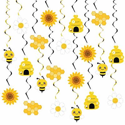 6pcs Bee Themed Party Favors - Bee And Sunflower Honeycomb Straws For Kids'  Birthday Party Supplies And Gifts