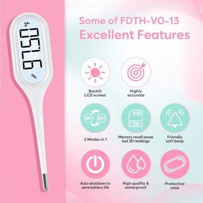 Ovulation Tracker Digital Basal Thermometer: Easy@Home BBT Thermometer for  Fertility Prediction - Basal Body Thermometer for Accurate Temperature