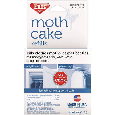 Enoz Moth Cake - 3 Pack (1) Kills Clothes Moths, Carpet Beetles, and Eggs  and Larvae