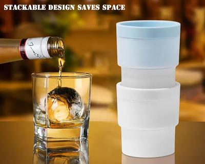 HONYAO Whiskey Ice Ball Mold, Silicone Ice Ball Maker Mold with Individual  Lid Easy Fill and Release Round Sphere Ice Mold for Cocktails Bourbon - 2