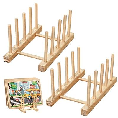 gjulrfu 2 Pcs Wooden Puzzle Storage Rack, Jigsaw Puzzle Holder Rack for  Puzzle Easel Board, Puzzle Storage Rack Organizer Shelf for Adults Puzzles