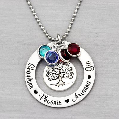 Women's Sterling Silver 24” Daughters Birthstone Charm Necklace September &  Aug. | eBay