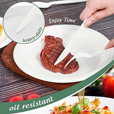 Compostable Disposable Dinnerware Set Includes Biodegradable Paper