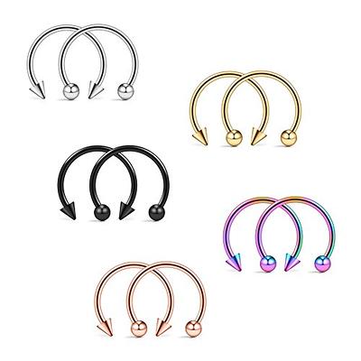 Ruifan 10PCS Assorted Colors Surgical Steel CBR Non-Piercing Fake