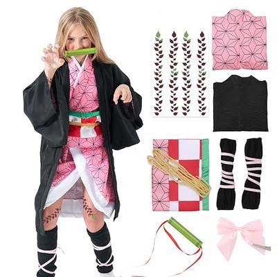 VZQI Halloween Cosplay Costumes Kamado Kids Anime Kimono Halloween