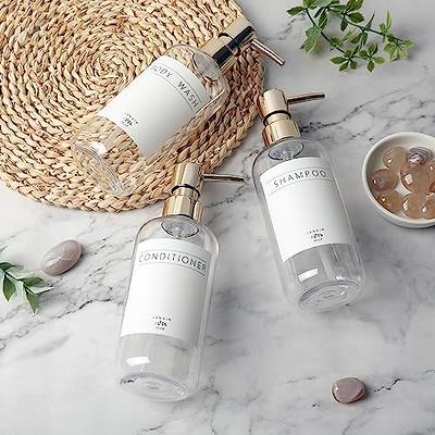 Clear Shampoo Conditioner Bodywash Dispenser Bottles for Shower Wall Empty  Shampoo Bottles with Pumps Drill Free Shower Bottles - AliExpress